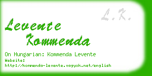 levente kommenda business card